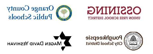 Logos of Educational Psychology career destinations: Ossining Union Free School District, Orange County Public 学校, Poughkeepsie City School District, and Magen David Yeshivah