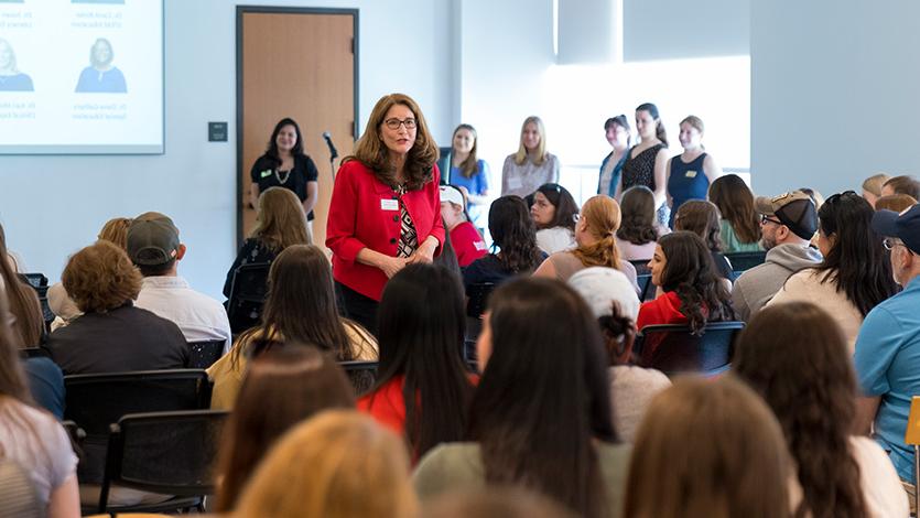 Image of faculty presentations at an Admitted Students Day